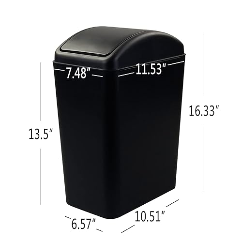 Miniatura 2 de Bote de basura de 16 L con tapa giratoria, cubo de basura de plástico para cocina, 2 paquetes