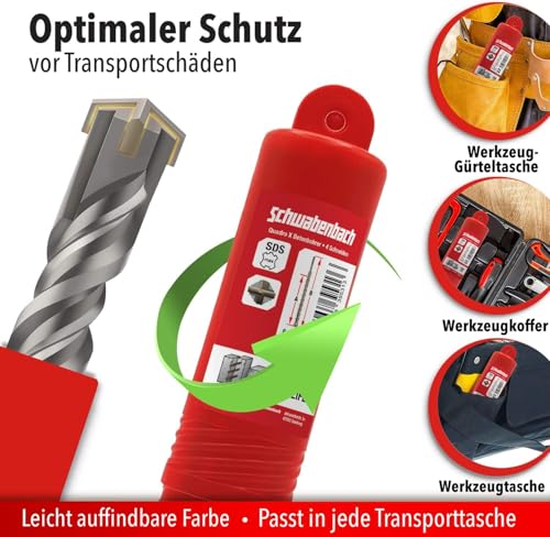 SCHWABENBACH® SDS Max Bohrer 25 mm x 680 x 800 - Betonbohrer - Präzises & schnelles Bohren in Beton - Premium Qualität mit Hartmetall Spitze - Steinbohrer Lang - Kein Einhaken in Armierungseisen