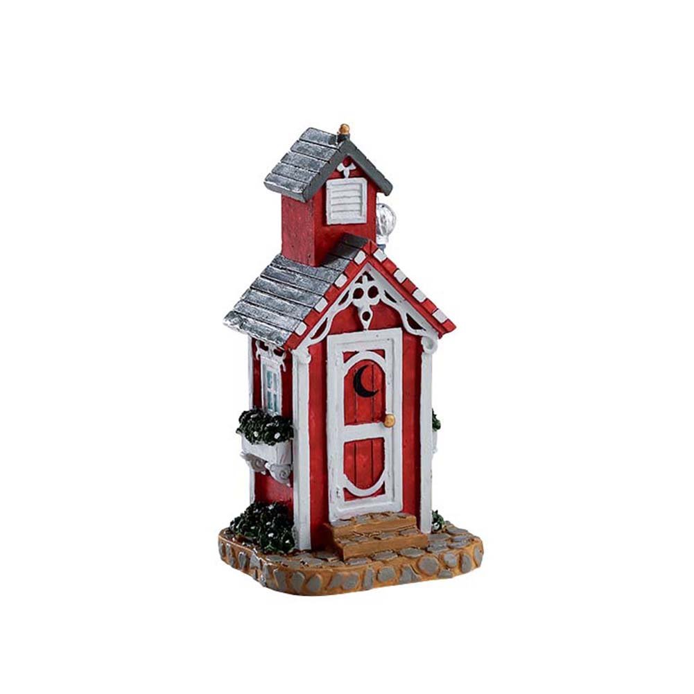 LEMAX Victorian Outhouse Resin Sculpture Figure Brown Tabletop Decor