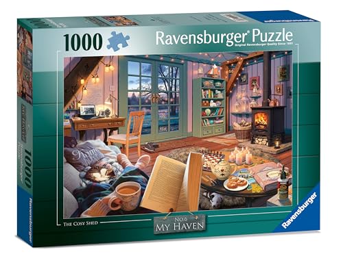 Ravensburger The Cosy Shed (versão de 1000 peças do Cozy Retreat) Quebra-cabeça adulto - cada peça é única, tecnologia de clique suave significa que as peças se encaixam perfeitamente