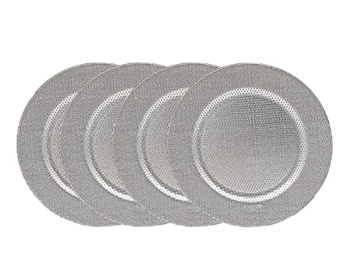 Set de 4 platos base Godinger plateado acrílico miniatura 1