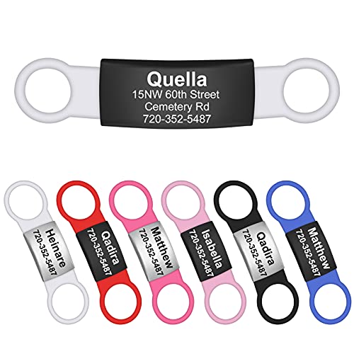 SWIMFUN Personalized Dog Tag, Silent Dog ID Tags, Custom Dog Collar Nameplate,Stainless Steel Pet tag,No Noise Pet Name Tag,Jingle Free Pet Tags,Slide-On Pet ID Tag for Dog and Cat