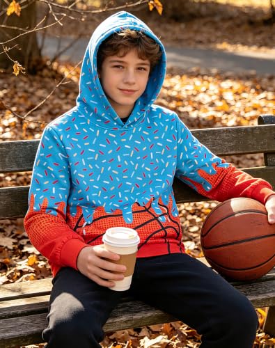 Image of Lovekider Boys Hoodies Sweatshirt Cool 3D Print Pullover with Big Pocket for Kids Fashion Warm Winter 6-16 Years