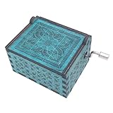 The Legend of Zelda - Caja de música con manivela de madera tallada para Joue Zelda Song of Storms from Ocarina of Time, color azul