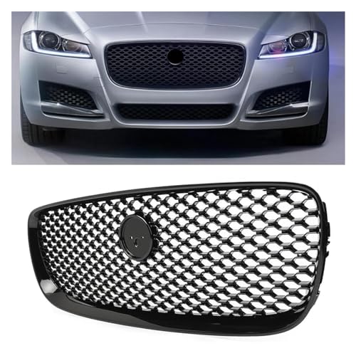 Grille pare-choc avant centrale pour Jaguar XF XFR 2016-2020 calandre maille noire