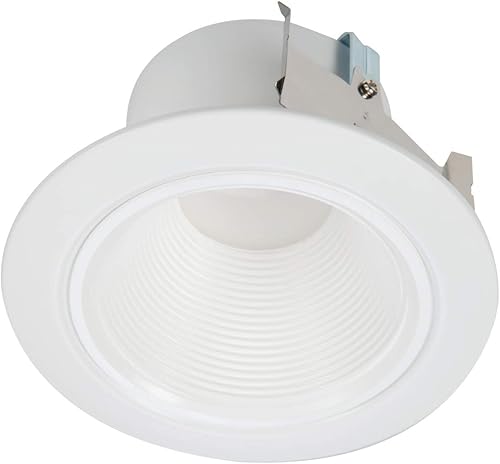 RL - Lámpara de techo empotrable LED integrada de 4 pulgadas, ajuste de reajuste a 3000 K blanco suave, deflector profundo para bajo deslumbramiento