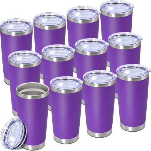 Image of 20oz Tumbler Insulated Tumblers Vacuum Coffee Mug with Lid Purple 12Pack