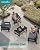 SERWALL HDPE Patio Furniture Set, 5 Piece All Weather Wood-Like Sectional Outdoor Furniture Set for Deck, Lawn, Black Patio Sofa Couch with Grey Cushions