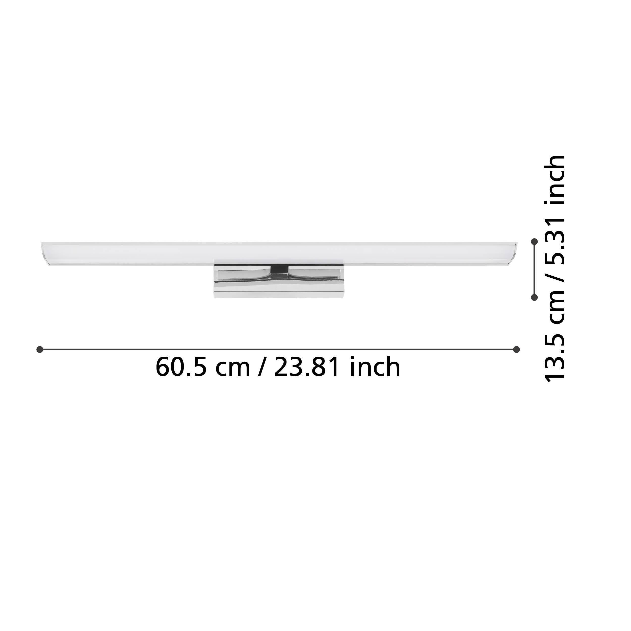 EGLO connect.z Smart Home Led per specchio Tabiano-Z, L 60,5 cm, ZigBee, app e controllo vocale, colore della luce regolabile, dimmerabile, lampada da parete per bagno, IP44
