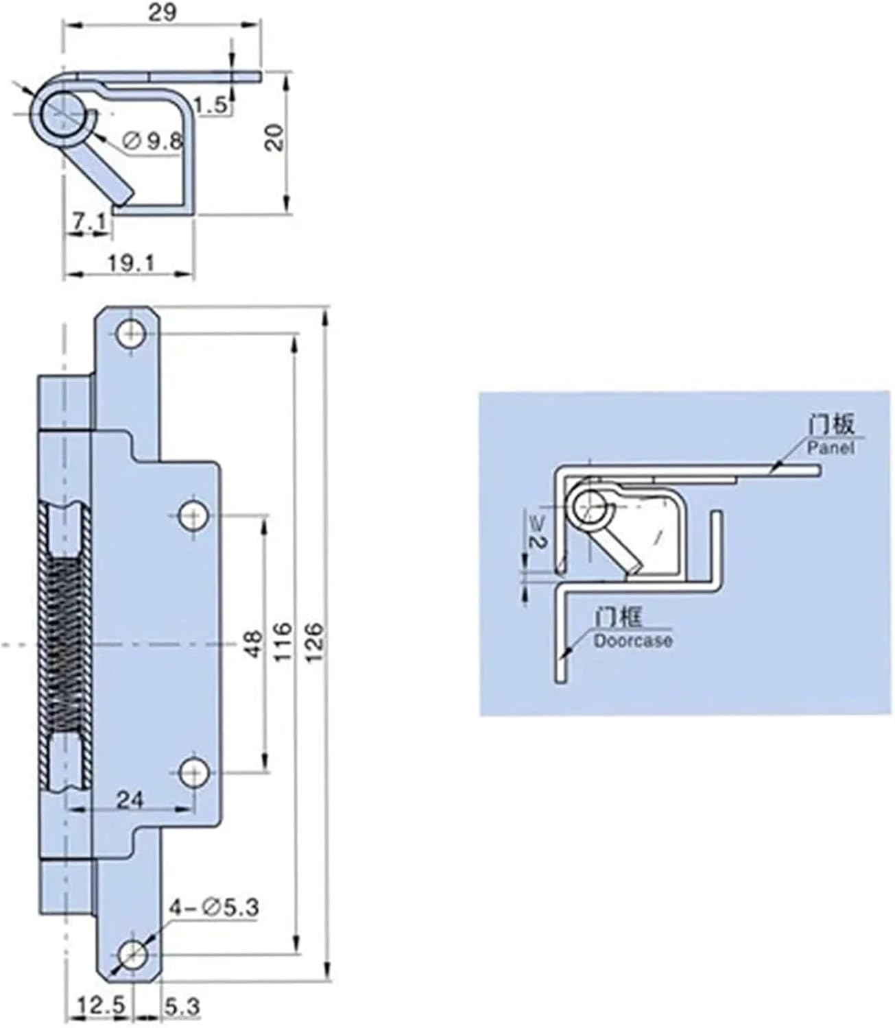 CL268 Stainless Steel Hinge Removable Concealed Hinge Industrial Distribution Box Hinge 1Pcs