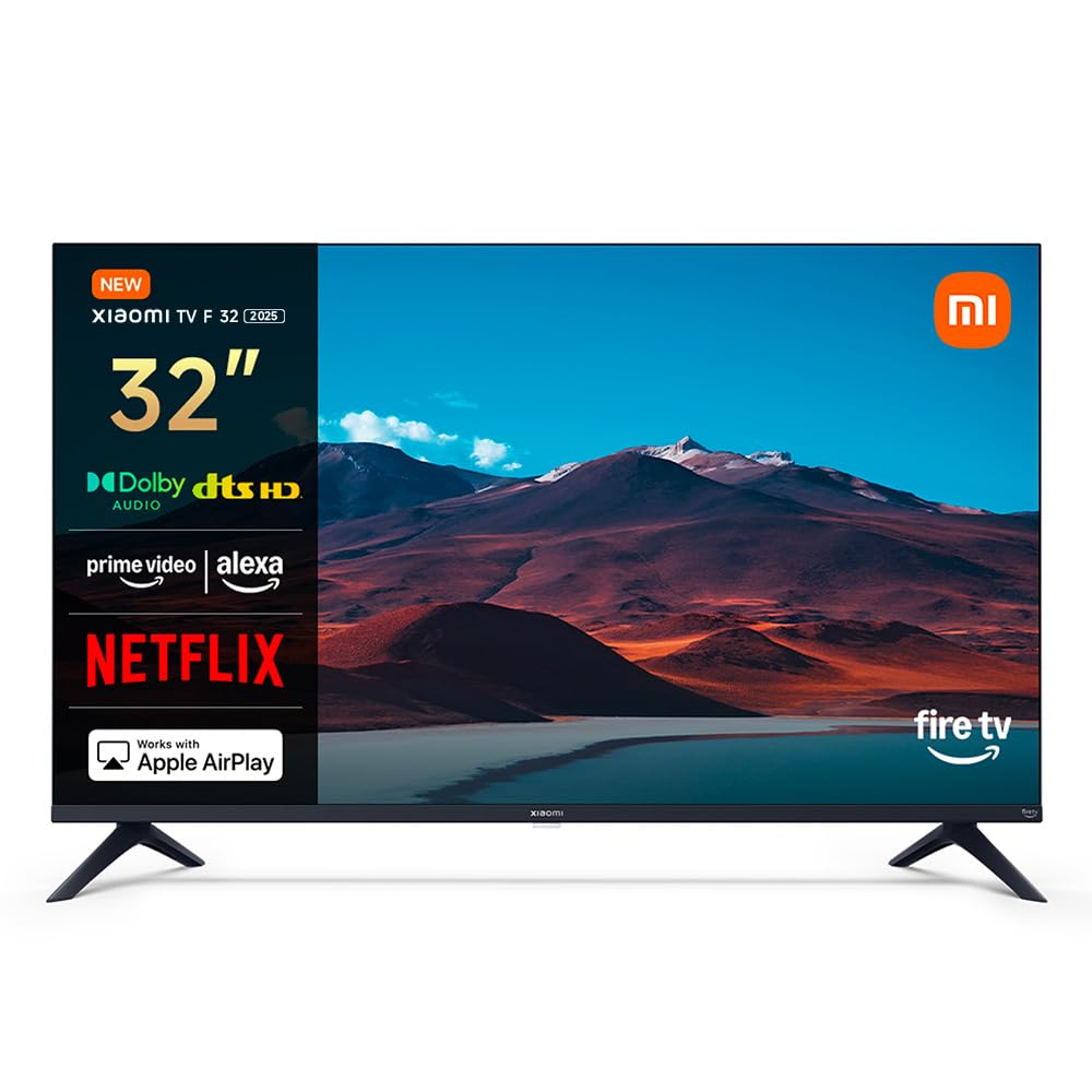 XIAOMI TV F 32 2025, 32 pollici (81 cm), HD, Smart TV, Fire TV,Triple Tuner DVB-C/S/S2/T/T2, Dolby Audio, DTS Virtual:X, DTS-HD, Controllo Vocale Alexa, Compatibile con Apple AirPlay