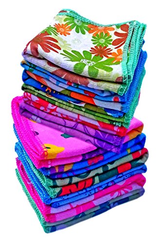 Image of Very Soft Cotton Face Hanky Towel (Set of 10, Multicolour)