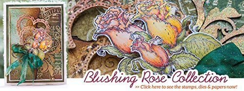 Heartfelt Creations Blushing Rose Collection with Paper Pad, 4 Stamp Sets + 2 Matching Dies