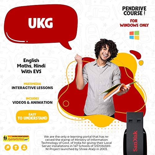 Class UKG CBSE NCERT USB Pendrive Course (Engilsh Maths Hindi Evs) with FUN Songs in English and Hindi Plenty of Rhymes Stories FUNSHEETS /WORKSHEETS . For Windows