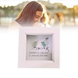 Friend Gift, Seaglass Art, Seaglass, Sea Glass Rainbow Birds,Stained Glass Birds,Driftwood Wall Art Decor,Friend Pebble Picture,Mini Sea Glass Frame Decor Gift for Friend