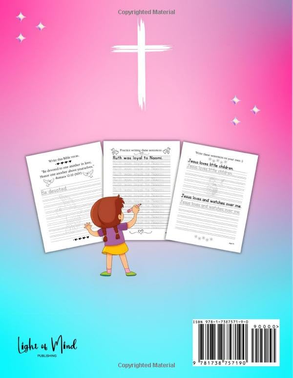 Writing Faith Based Sentences Workbook for Girls: Penmanship Workbook for Girls, Practice Writing, Handwriting Exercises for Kids, Grade 1-5, Bible Based Sentence Building (Faith-Based Penmanship) - Image 2
