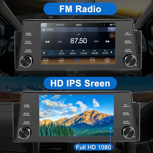 Image of Single Din Touchscree Car Stereo Wireless Apple Carplay & Android Auto, 5 Inch IPS Touch Screen Single Din Radio Head Unit with Mirror Link, EQ, Bluetooth 5.2, FM /SWC /USB