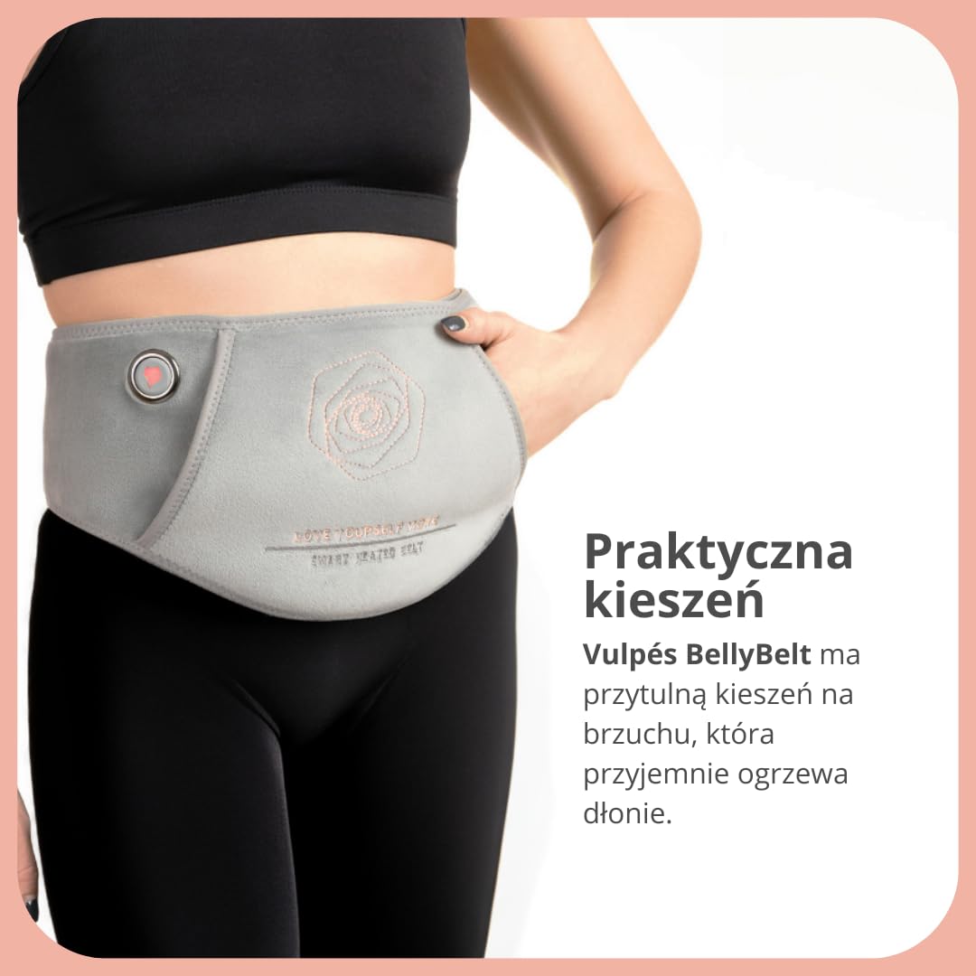 Vulpés BellyBelt 10 – wysokiej jakości pas grzewczy na brzuch i podbrzusze, głębokie ciepło na podczerwień, akumulator 10 000 mAh, sterowanie za pomocą aplikacji, opracowany w Niemczech
