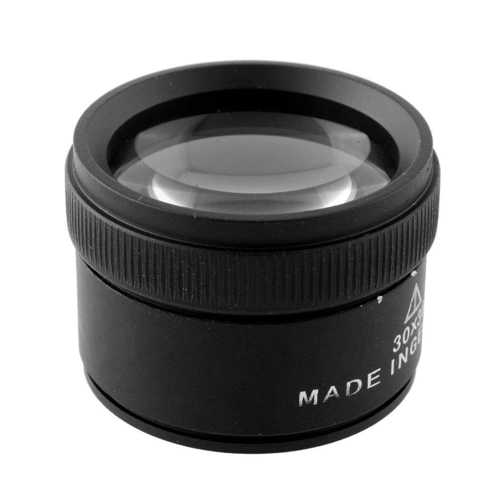 Rongon 30X Portable Handheld Magnifier Optics Lens Loupes Magnifiers Dome Magnifying Glass for Jewelry Gems Scope Stamps Seniors Reading Newspapers Crafts Watch Repair (30X 36MM)