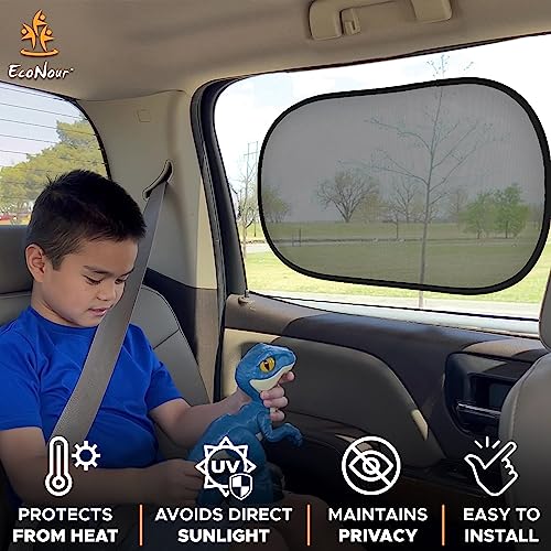 Car Window Sun Shades for Babies - 4 Pack - 20x12 | Sun Protection for Kids | Car Side Window Shades | UV and Glare Protection | Baby Car Accessories