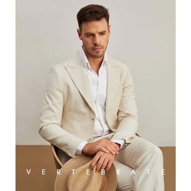 Peak Lapel Men Suits Serge 2-Piece Blazer Trousers Experienced Wear Design Pants Waistline Two Buttons Custom Made3