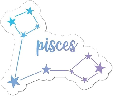 Pisces Laptop Car Sticker Decal Zodiac Sign Hippie Stars Universe Horoscope