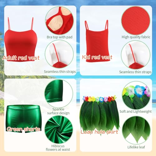 Set de disfraz hawaiano 7 piezas talla mujer niña miniatura 3