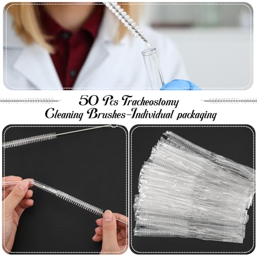 trelaco 50 pcs tracheostomy cleaning brushes trach brush nylon bristle tracheostomy brushes pipe tube cleaning brush for supplies 10mm