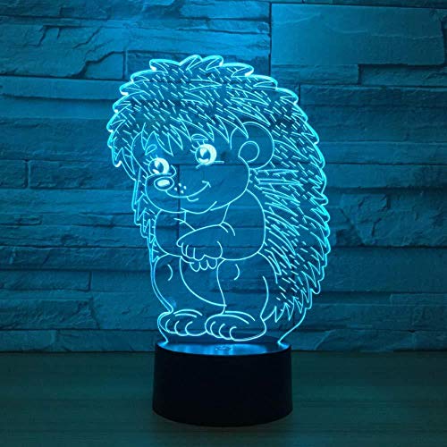 Schöne Igel 3D Nachtlicht LED Tier Touch Schalter LED Sensor Schreibtisch Tischlampe LED 3D 3D USB Lampe als Home Art Dekorationen Illusion Weihnachten Cover