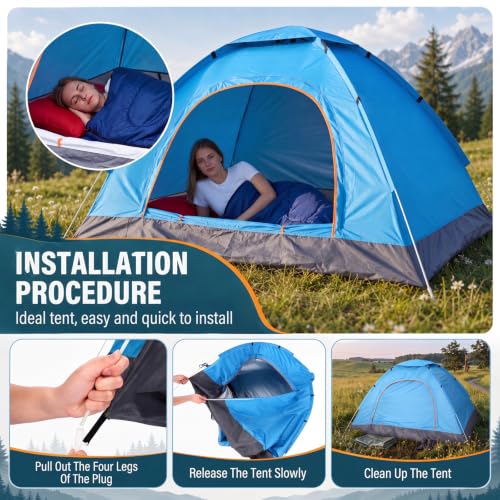 BreezeHug Set de Camping a Granel Incluye Carpa Ligera y Saco de Dormir Multicolor con Bolsa de Transporte Fácil de Montar para Personas sin Hogar Senderismo Camping miniatura 6
