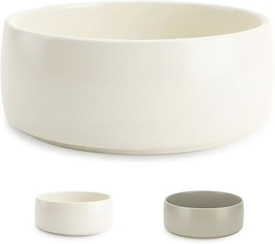 Ceramic Dog Bowl | 5.5inch Dog Bowl, Spill Proof, Non-Slip Pet Feeding Bowl for Small & Medium Breed16 oz Beige, 5.5inch