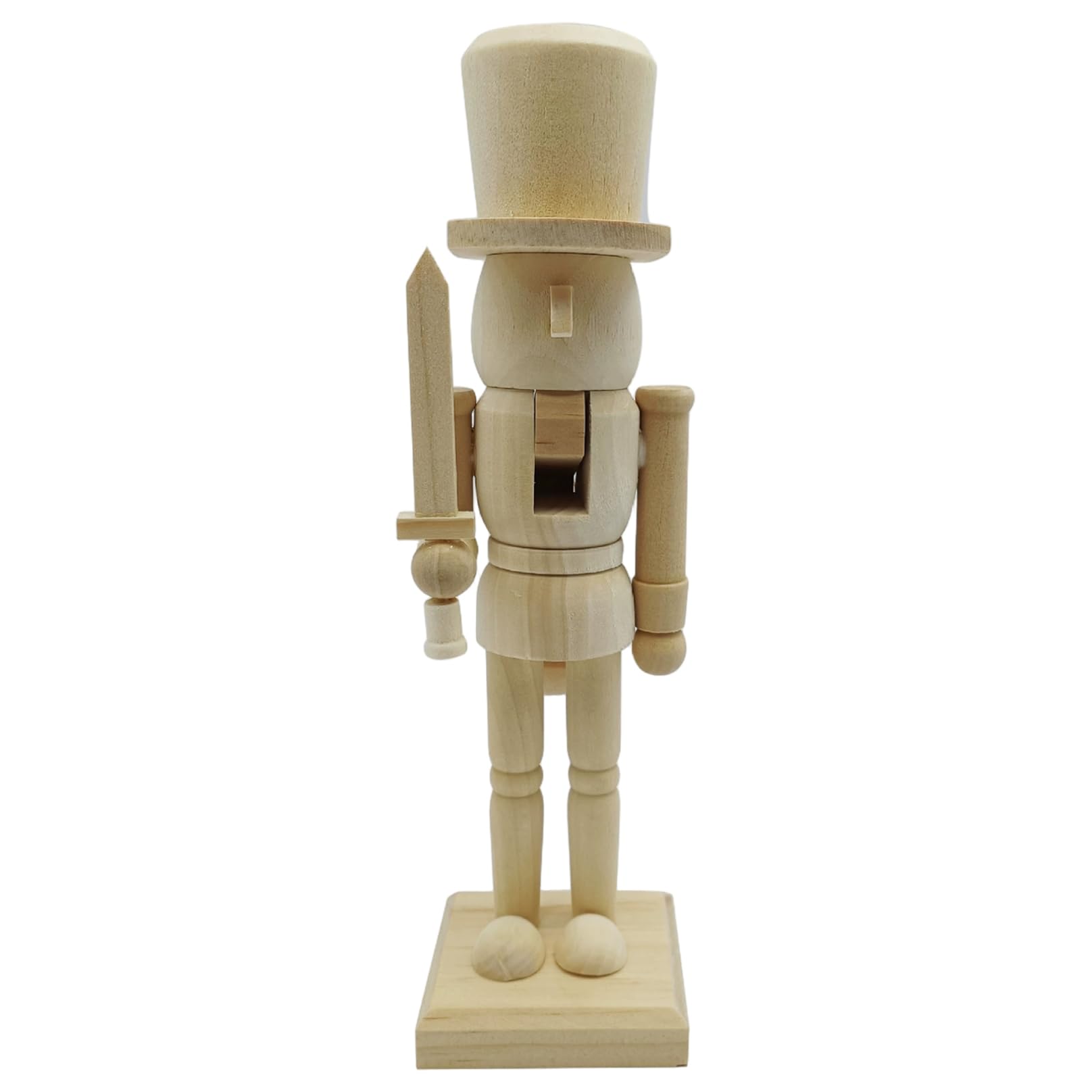Bemonew Nutcrackers Figures 10" Unfinished Wooden Nutcracker Ornaments for DIY Paintable Blank Christmas Crafts for Xmas Table Home Decor