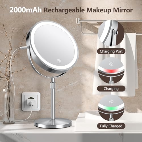 Espejo Maquillaje Redondo 8" Iluminado Doble Vista miniatura 6
