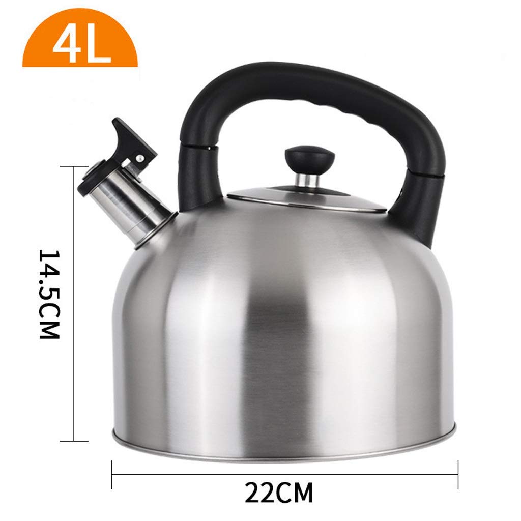 Czajnik z gwizdkiem ze stali nierdzewnej 304, czajniczek gazowy, czajnik, kuchenka gazowa uniwersalna, 4L/5L/6L (rozmiar: 4L) Present