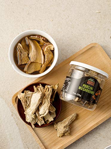 Vigorous Mountains Dried Black Fungus Woodear Mushrooms 3.53 Ounce And Porcini Mushrooms 1 Ounce #TOP7