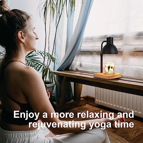 Candle Warmer Lamp, Timer & Dimmer, Vintage Electric Candle Lamp Dimmable Candle Melter With 2 Bulbs, Melter Scented Candle Height Adjustable Compatible With Jar Candles, House Warming Gifts (Black) #TOP6