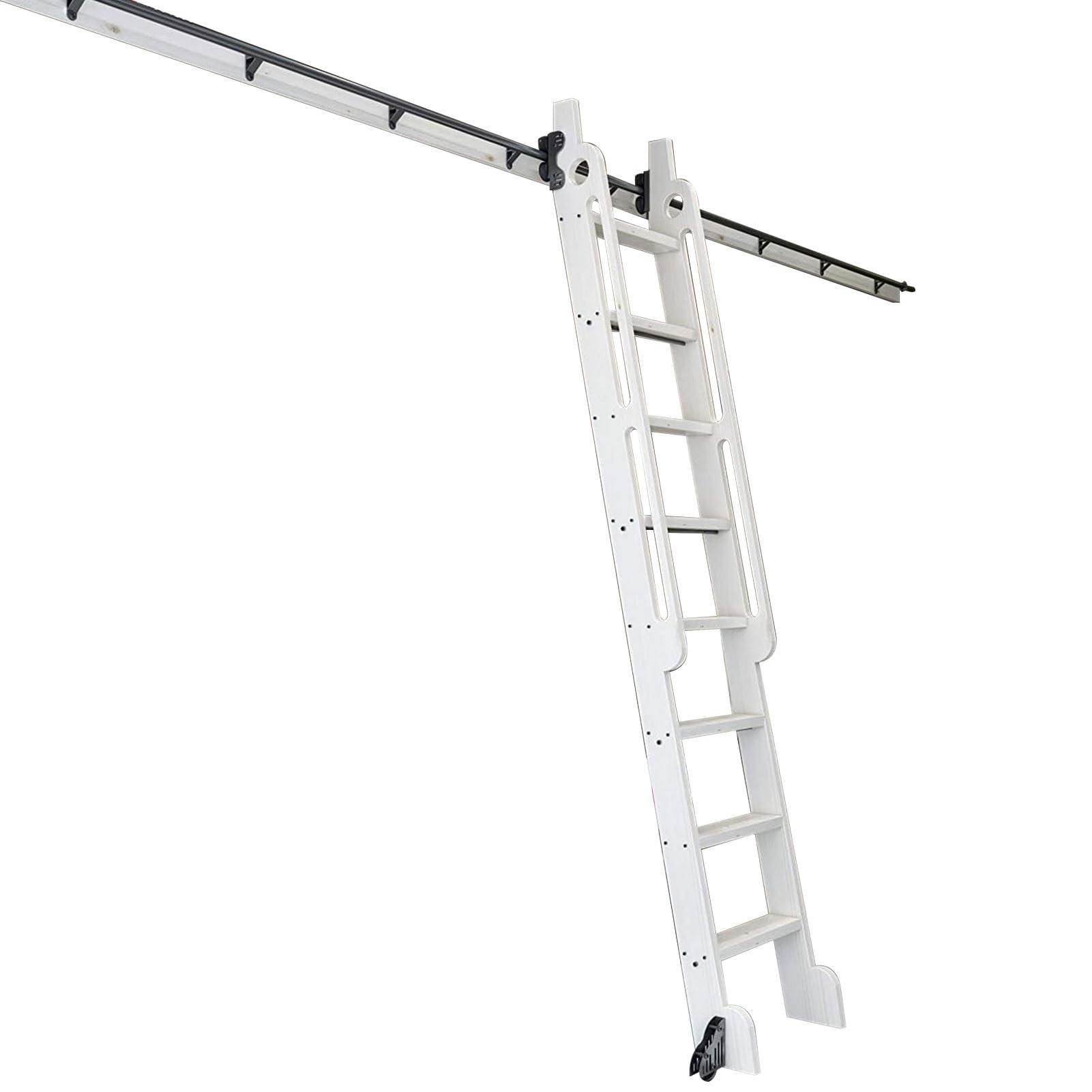 Kit de rail pour échelle coulissante avec roulettes de sol à freins pour armoire