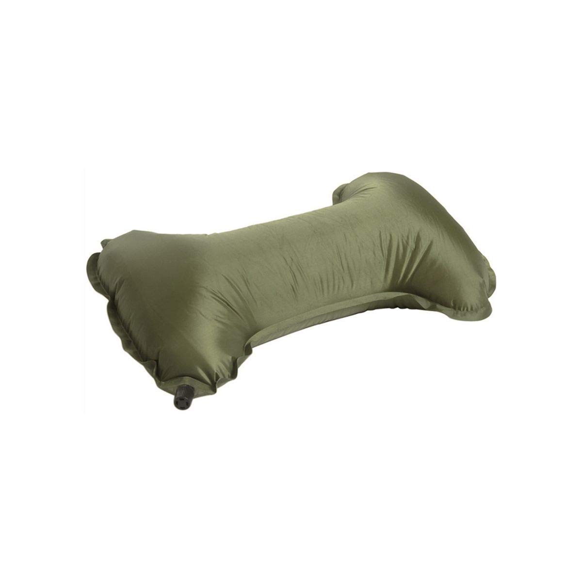Self Inflatable Neck Rest Cushion Head Support Travel Pillow 50x31cm Olive Green