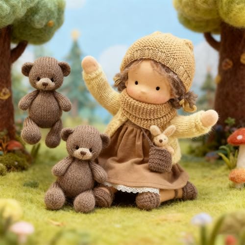 Muñeca Waldorf hecha a mano, 12 pulgadas miniatura 4