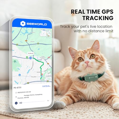 SEEWORLD Dog Tracker Cat Tracker Collar Pet Tracker for Cats Dogs with Real-Time Location | Activity Sleeping Monitoring | Geo-fence for All Collars-Subscription Required - Image 2