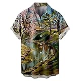 Sécher À Basse Température LAOSU Chemise Boutonnée Hommes Manches Courtes Été Chemise,Décontractée Double Retors,Hawaïenne Chemise Année 50,Chemise en Flanelle Homme,Chemise Cachemire