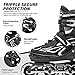 2PM SPORTS Vinal Inline Skates for Men with Light Up Wheels Adjustable Roller Women, Illuminating Outdoor Roller Skates for Kids and Adults - Silver XL