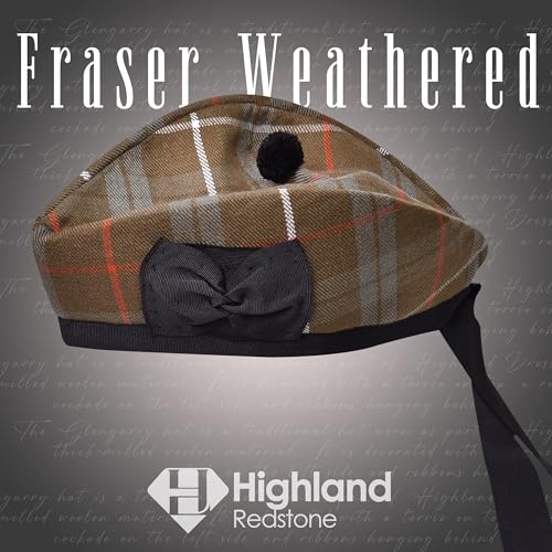 Image of Glengarry Cap-Traditional Scottish Hat, Acrylic Wool Tartan Glengarry hat, Kilts /Bagpipes Accessories