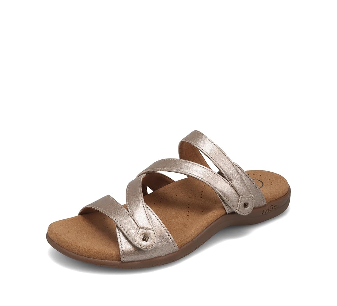 Taos Double U Premium Leather Women's Sandal - Stylish Adjustable Strap Design with Arch Support, Cooling Gel Padding for All-Day Enjoyment and Walking Comfort