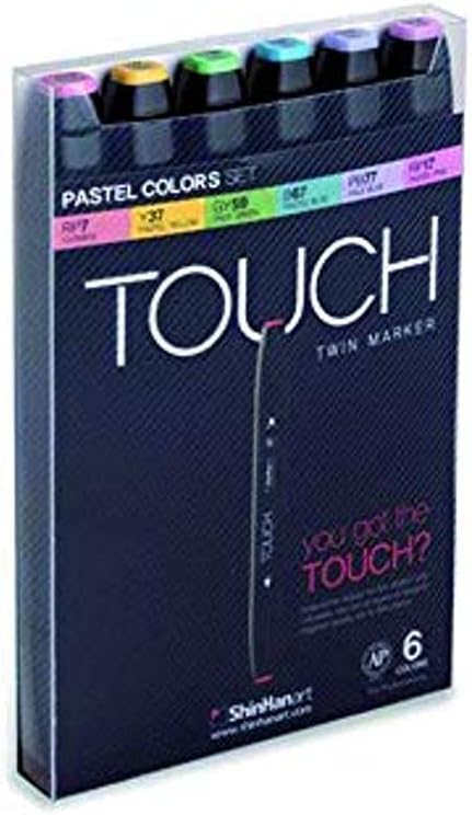 Shin Han : Touch Twin 6 Marker Pen Set : Pastel Colors