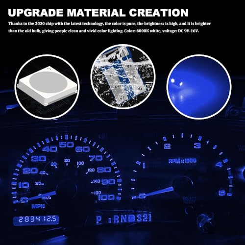 10 bombillas LED T5 para tablero de instrumentos, azul miniatura 4