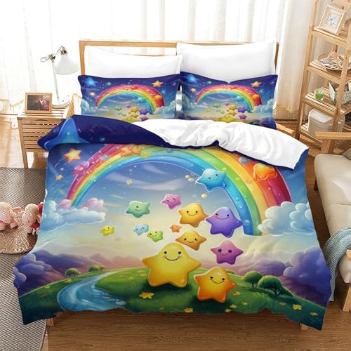 Funda nórdica 3D para niños juego de cama de microfibra reversible con estrellas 3