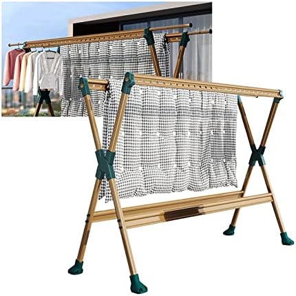 Indoor Outdoor Clothes Drying Rack Foldable Clothes Rack.Clothes Airer in Aluminium Alloy Portable Clothes Drying Rack for Indoor and Outdoor Use Folding 250Cm Retractable Laundry Rack with