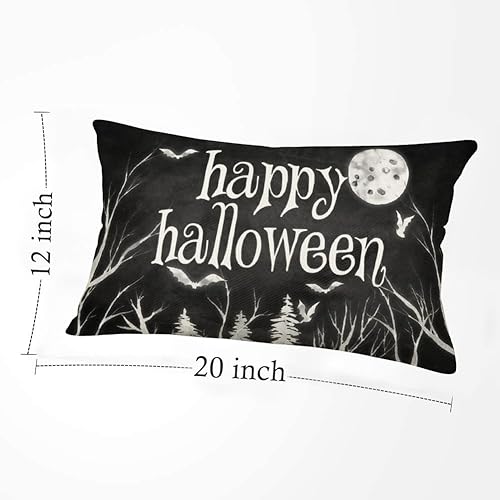 Miniatura 6 de MEHOTOP Fundas de almohada decorativas de Halloween de 12 x 20 pulgadas, para decoración del hogar en vacaciones, funda lumbar de Halloween para