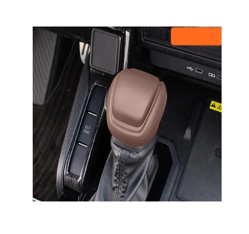 Sxqpocar Brown Silicone Gear Shift Knob Cover For Toyota Land Cruiser For Lc300 2022-2025 Gear Shift Ball Protector Shift Lever Head(Brown)